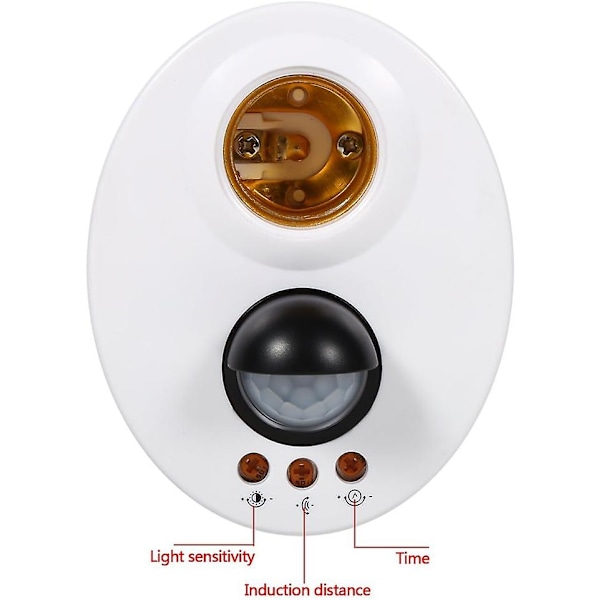 Lampfäste E27 110-250V Automatisk IR Infraröd Sensor Ljus Bas Bas Lampfäste Mänsklig Kropp Induktion Switch