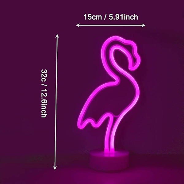 LED-lampa med ny flamingo-design, dekorativ bas, neonljus, juldekoration, nattlampa