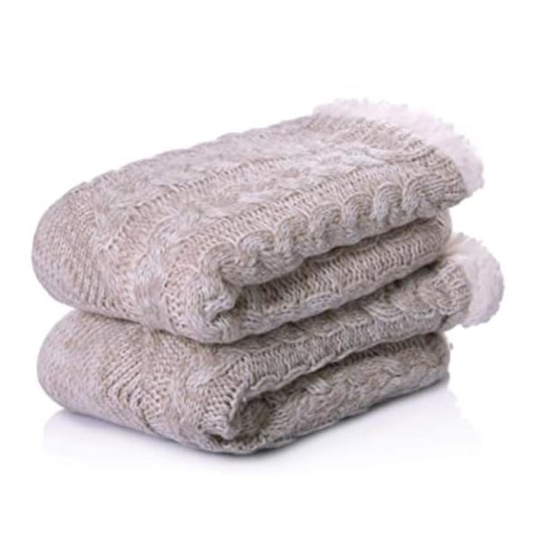 Dame Sokker Myke Varme Koselige Fuzzy Fleece-fôret Med Grippers Tøffelsokker（Blå）