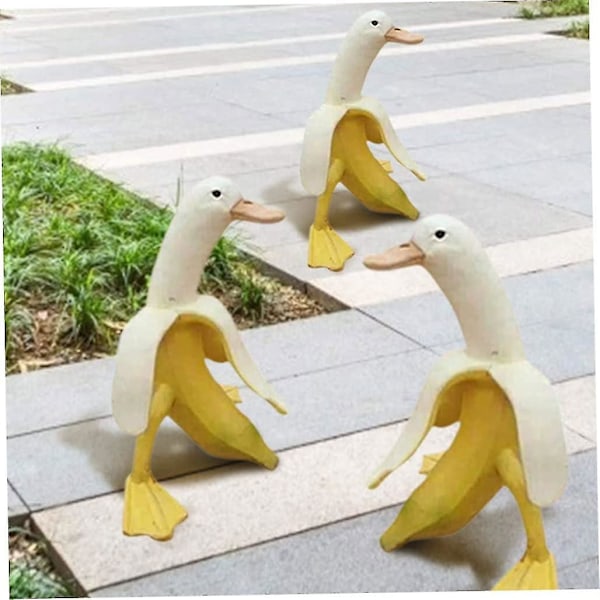 Harpiks Andefigurer Hage Dyrestatue Skrelt Banan Andefigur Hage Hagedekorasjon Kjæledyr Garde