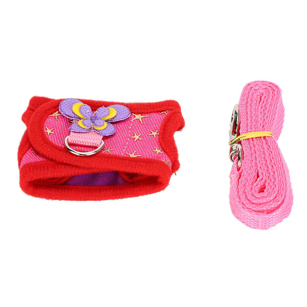 Liten husdjurskoppel sele set - Kanin hamster marsvin - Röd M