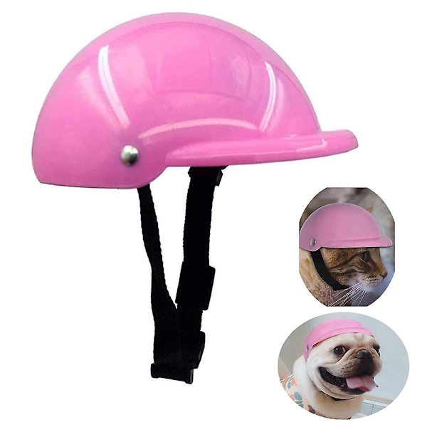 Pet Dog Helmet Doggie Hardhat Outdoor Sunproof Rainproof Pet Supplies-Pink