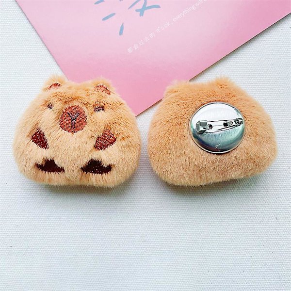 Luova pehmeä täytetty eläin Capybara plyysi rintaneula lelu Cartoon söpö rintaneula（A4）