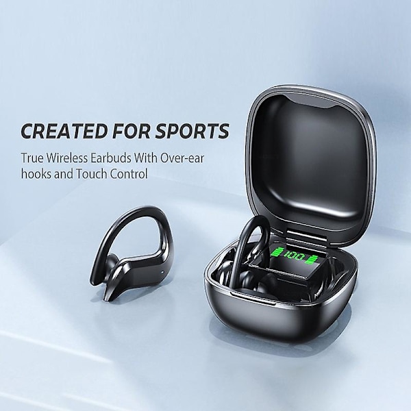 Md03 Tws Bluetooth-headset Blå Nyhetslösning 5.0 Öronmonterade Sport Digital Display Touch Earbuds