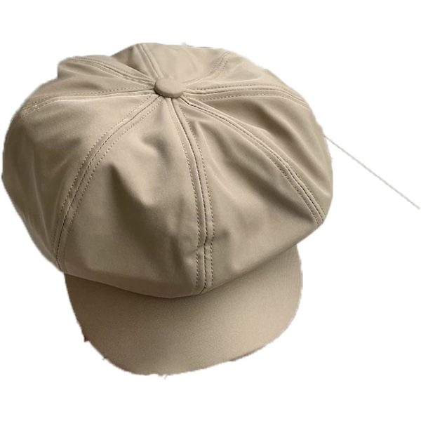 Fransk basker retro enfärgad åttakantig hatt höst vinter skärm platt basker hatt klassisk slouchy målarhatt andningsbar tidningspojke keps（En storlek，Svart）