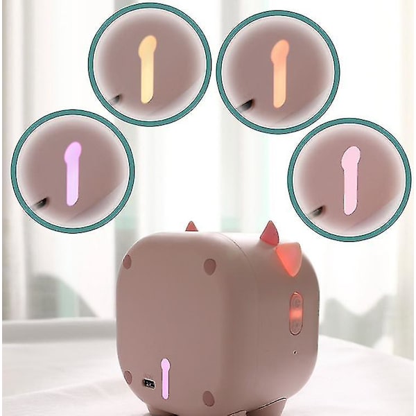 Daidai Niu Vækkeur USB Opladning Kreativ Studerende Elektronisk Ur Tegneserie Børns Sengelampe Lille Vækkeur（blå）