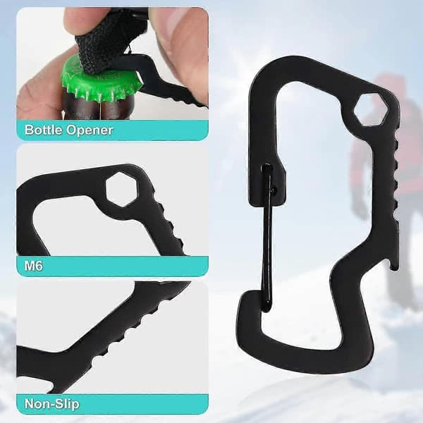 Infällbara Nyckelringar, 3-pack Kraftiga Infällbara Märkeshållare med Multifunktionell Metall