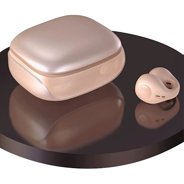 Trådløs øreklips B Conduct Phs Et, Clip On Open Ear Earbuds B Conduct Earbuds til cykling løb（Beige）