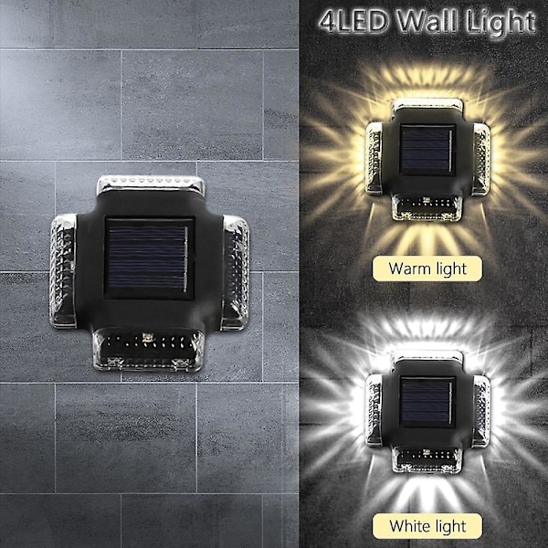 Solcelle væglampe, havebelysning, oplyst nattelys, havedekorationslampe, fotosensitiv lampe, LED væglampe, intelligent lysstyring, illumin