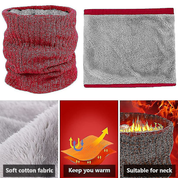Fleece-kaulansuojus, termiset kaulurit, unisex, paksu talvi, kylmä sää, neulottu (Style4)