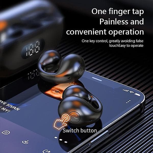 Tws trådlösa Bluetooth-headset, smärtfria öronsnäckor med Bluetooth, stereobasljud, brusreducerande sportheadset med