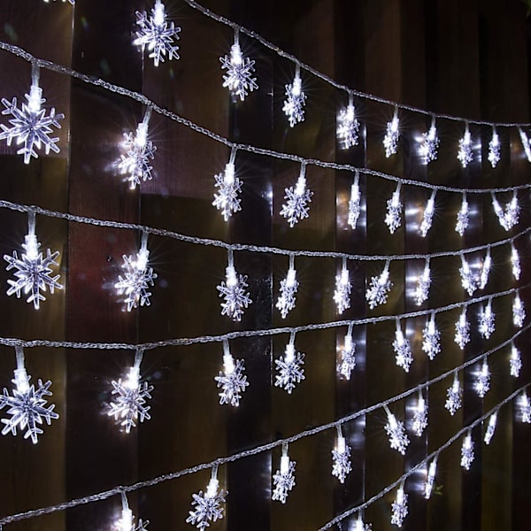 40 LED 20FT Julelys Snefnug Lyskæde Stik i Fe Lys 8 Tilstande Vandtæt Fleksibel