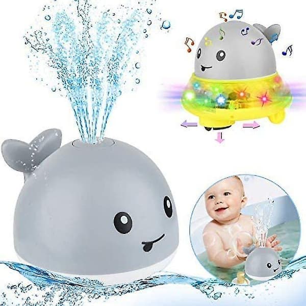 Baby badeleker Vannleker Hval Spray Induksjon Leker Med Lys Badeleker