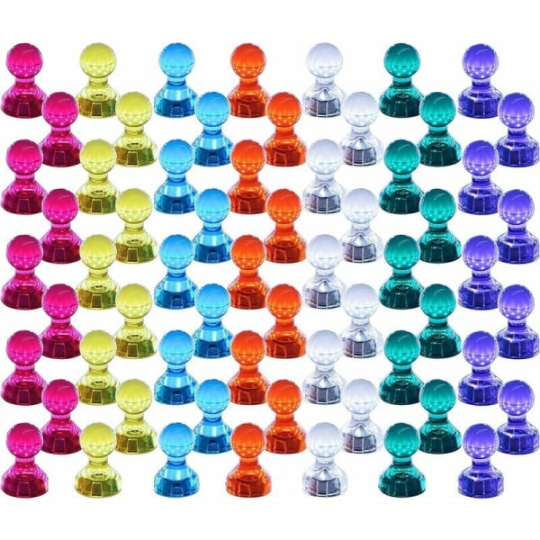 Magnetiske nåle, pakke med 60 forskellige farver stærke magnetiske nåle, perfekte magneter til whiteboard, køleskab, kort og kalendermagenesis