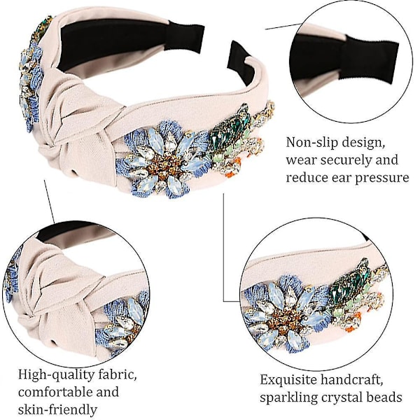 Barokke Rhinestone Krystal Hovedbånd Til Kvinder Broderede Hårbånd Eksklusive Hårbånd Kvinders Hår Tilbehør