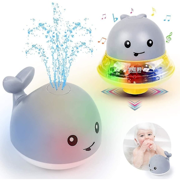 Baby Bath Toys Water Toys Whale Spray Induction Toys With Light Bath Toys