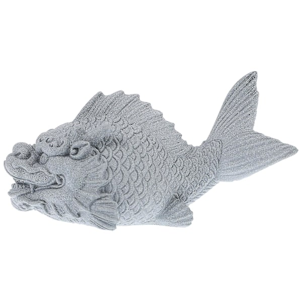 Fiskeskulptur av dragefigur, akvarium, mikrolandskap, hage, bonsaipyntegjenstand (13,00 x 7,00 x 7,00 cm, som vist)