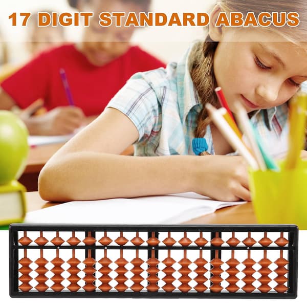 Plast Abacus Aritmetik Abacus Barn Beräkningsverktyg 17 Siffror（svart brun）
