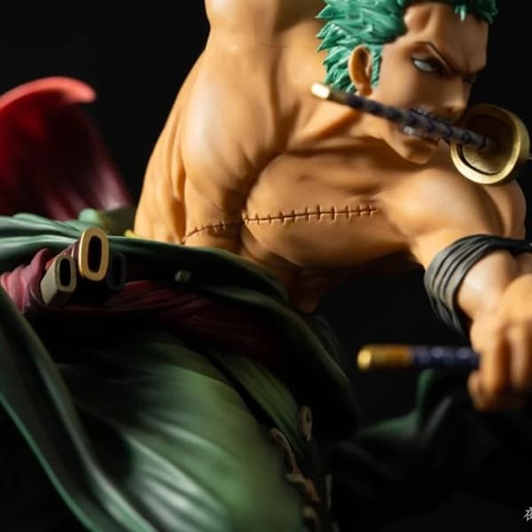 One Piece Roronoa Zoro Krigerstatue 21cm - PVC - Samleobjekt hvit XXS