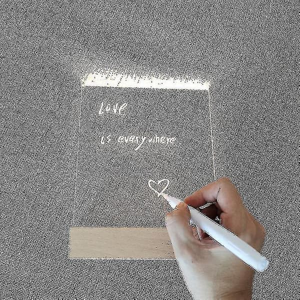 Led Akryl DIY Besked Nattelys Desktop Lysende Memo Note Board（trikromatisk lys）