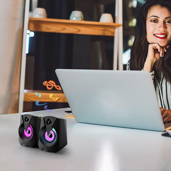 Udsalg Lysende Led Desktop Computer Audio Mini Laptop Parret Højttaler Multimedie Audio