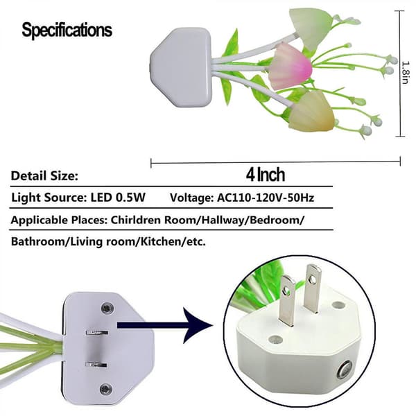 2-pakning LED-sensor nattlys plug-in nattlys