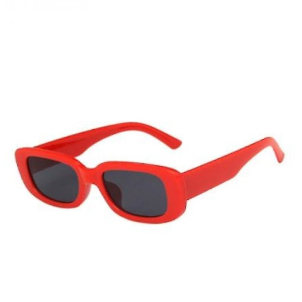 Röda fashion retro fyrkantiga solglasögon unisex