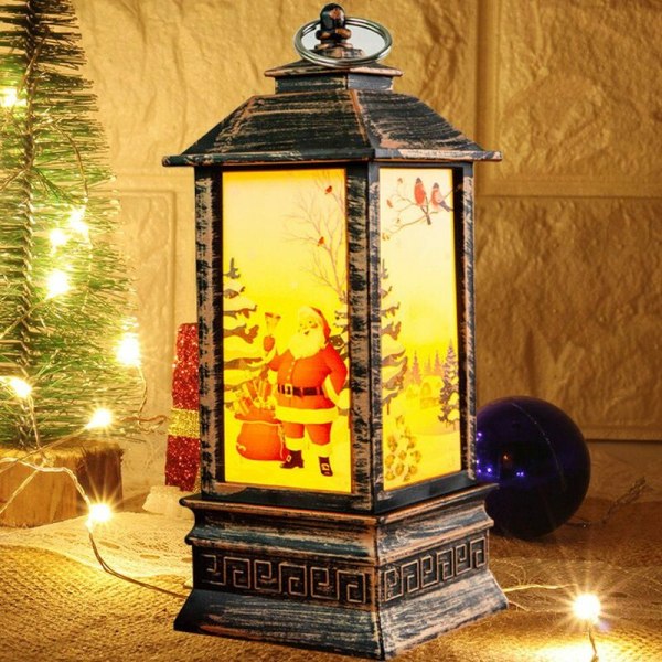 Santa Snow Swirl Julelanterne Dekorativ LED-lanterne