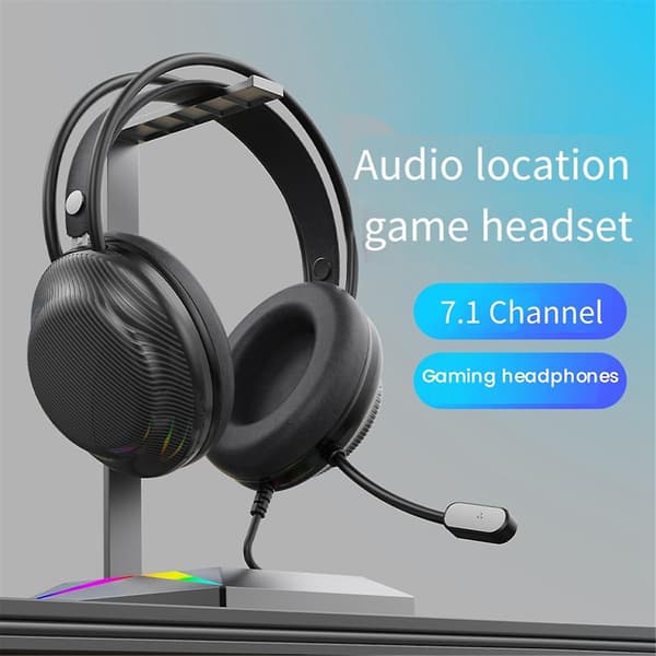 Bluetooth-headset G30-B Trådbundet spelupplyst spelheadset 7.1 Bluetooth Dubbel brusreducerande headset（Som visas）