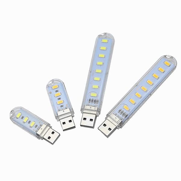 8 LED-lys USB-leselampe Mini leselampe Leselys LED-lys Mini varmt hvitt nattlyslampe B
