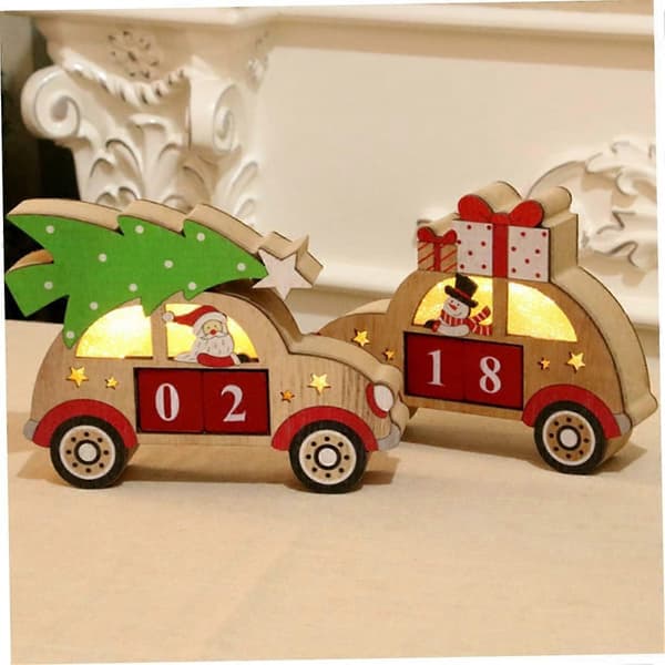Borddekoration Heminredning Juldekoration Julkalender Skrivbordsdekoration Trä Träkalender Julkalender Evighetskalender Kalender