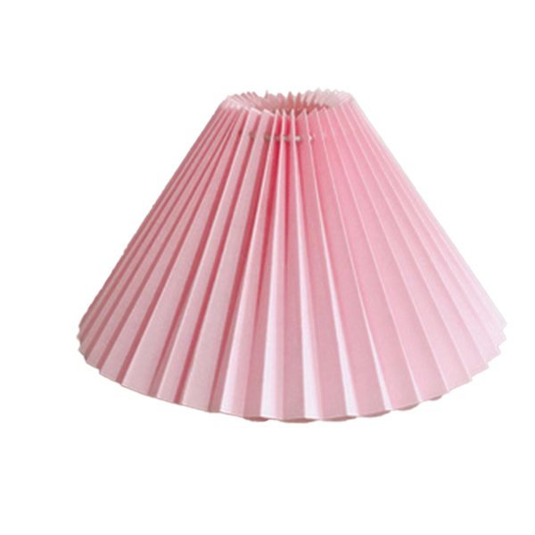Plisserad lampskärm E27 Ljusskydd Japansk stil Tyg Bordslampa Takdekor (Rosa)