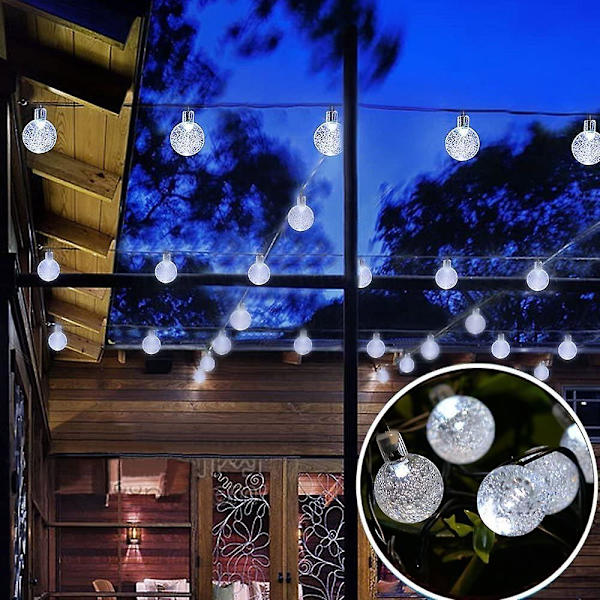 6,5 meter 30 LED 8 lägen utomhus solcellslampor batteridrivna ljusslingor 8 lägen dekor