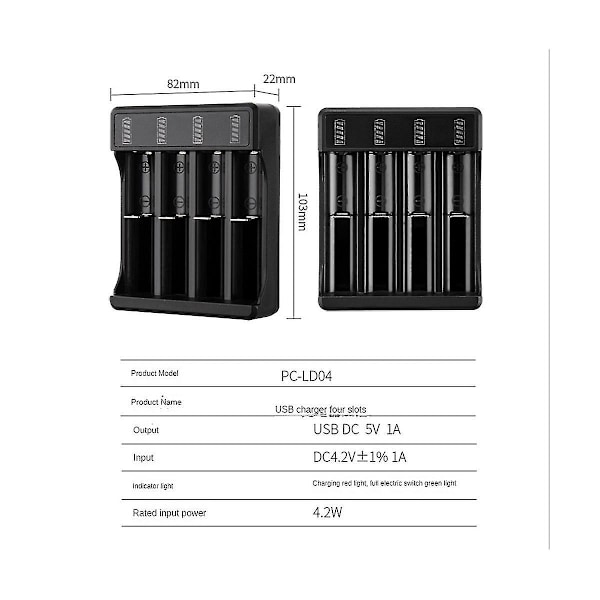 18650 Hurtigoplader med Type-C-kabel 4.2V Lithium Batteri Intelligent Oplader til 14500 26650 , 3 S yuante