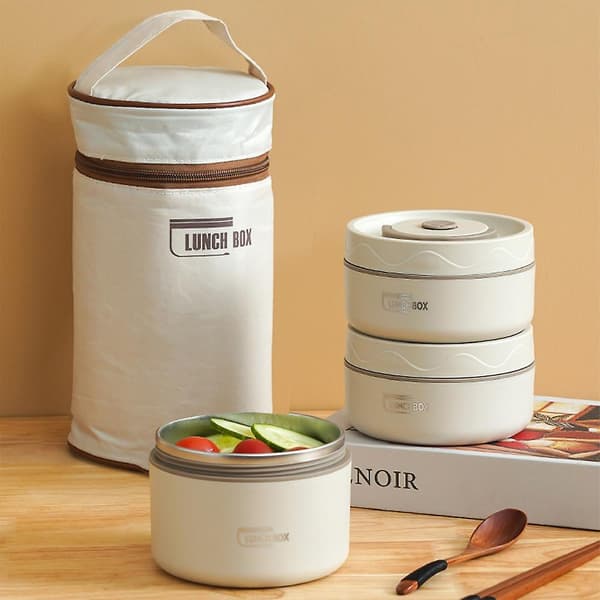 Rostfritt stål Bento Lunch Box Matkvalitet Bento Box Med Förvaringsväska För Utomhusvandring Picknick（4 Pack）