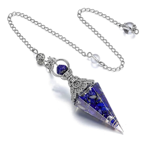 Chakra Kristall Pendel Hexagonal Reiki Healing Kristallpunkter Ädelsten Pendel för Spådom