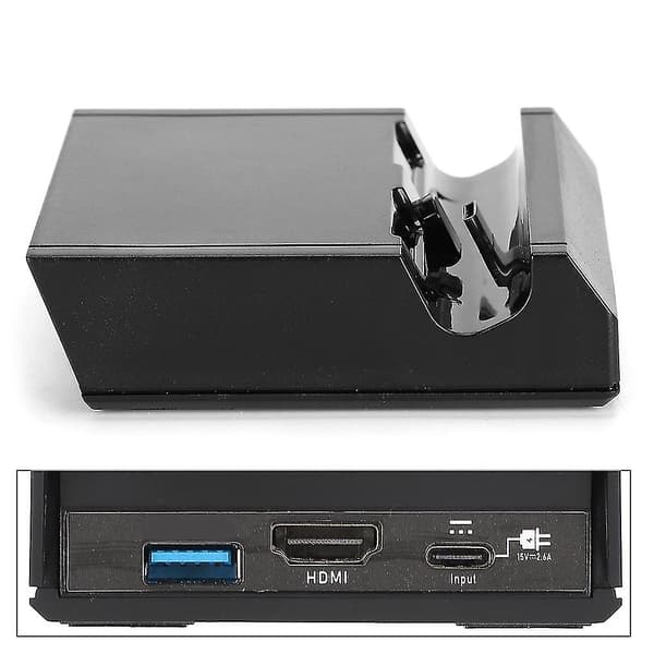HDMI bærbar opladningsdock base desktop oplader kompatibel med Switch/Lite med hovedtelefoninterface-YM