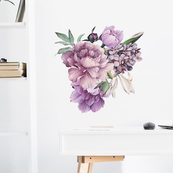 Väggdekal söta blommor, väggdekoration för vardagsrum sovrum kontor