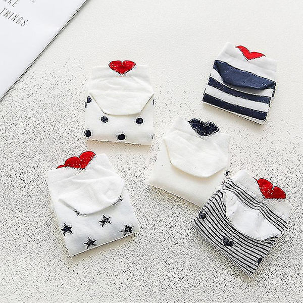 S Cute Socks Fe Socks Stribede Bådstrømper Hæl