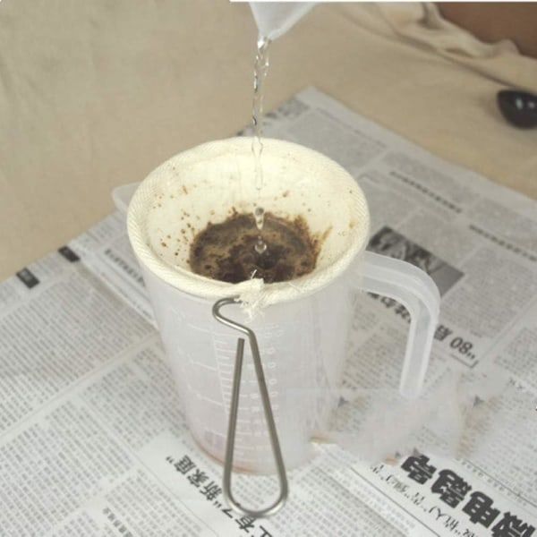 2 st 4 tums handtag i rostfritt stål Tabi Återanvändbart kaffetefilter för hemmakontor hantverkscafé