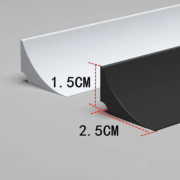 3M Silikone Vandstopper Strimmel Bøjelig Køkkenbord Fastholdelse Badeværelse Brusebad Dæmning Oversvømmelsesbarriere Tør og Våd Separation-60cm-sort