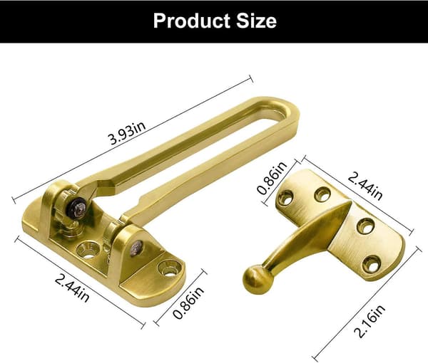 Dörrförstärkningslås Spärrsvinglås för hemmets säkerhet Dörrlås för barn Tjock solid aluminiumlegering (guld)