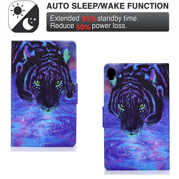 TPU + PU lädermönstrad tryckkortfodral surfplattafodral för Lenovo Tab M10 HD Gen 2 X306X