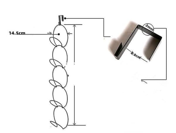 2 stk. Hatteophæng, Jern Wire Garderobe Hatteophæng til 5 Hatte Hat Display Rack Baseball Cap Håndklædeholder Organizer (Sort)