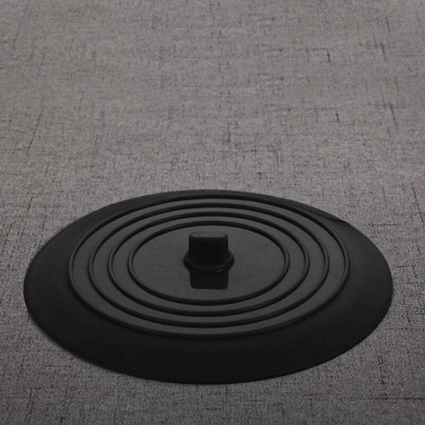 6 tuuman silikonikylpytulpan tyhjennystulppa keittiöön, kylpyhuoneeseen ja pyykinpesutilaan (musta) - DKSFJKL