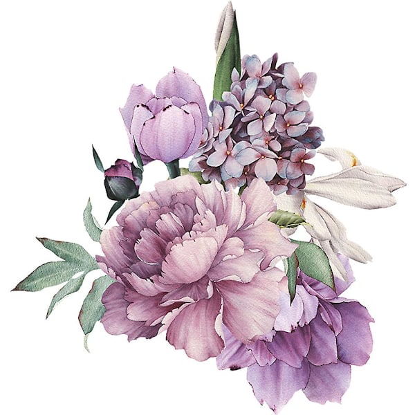 Vægklistermærke søde blomster, vægdekoration til stue soveværelse kontor