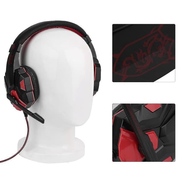 3,5 mm surroundljud stereo gamingheadset med mikrofon för PC
