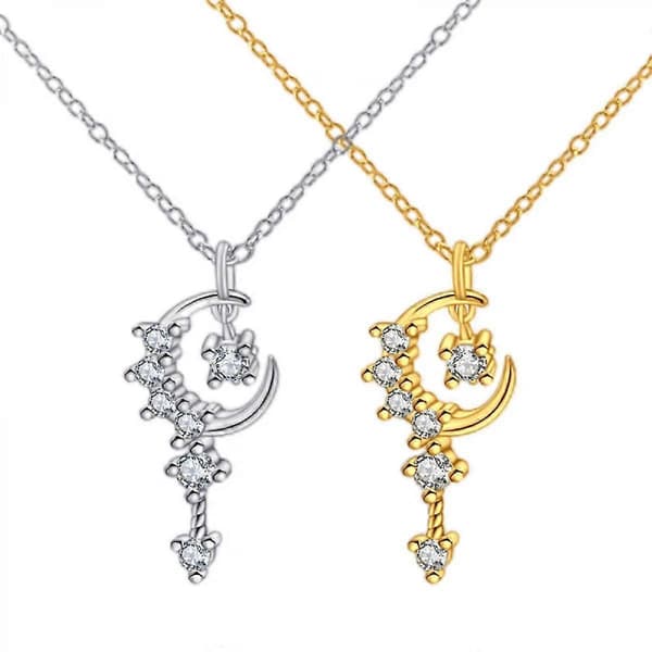 S925 Sterling Silver Lyckomåne Kärlek Hjärta Halsband För Kvinnor Dotter Flickvän (silver)