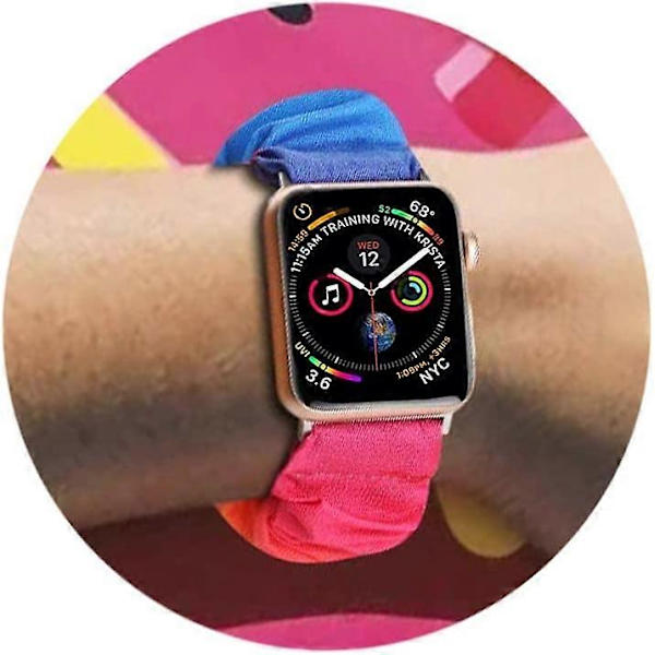 Kompatibel Apple Watch Series 7 41mm Scrunchie-band, Mjukt Tryckt Elastiskt Scrunchie-band för Apple Watch Series 7/SE/6/5/4/3/2/1 38mm 40mm 41mm