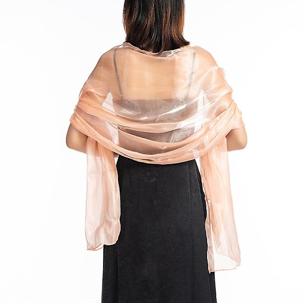 Iridescent Wrap Stole Sjal For Bryllup Brud Brudepiker Baller & Fester, Baby Rosa